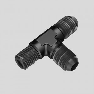 Mandlige Flare Tee Fitting Adapter T Union Brændstofslange Aluminium